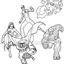 Persiguiendo a Fatalis - Colorear - Dibujos para colorear PERSONAJES FAMOSOS - Dibujos para colorear PERSONAJES COMIC - Dibujos para colorear SUPERHEROES - Los 4 Fant�sticos para pintar