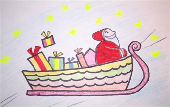Aprender a dibujar : Como dibujar el trineo de Santa Claus