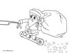 Dibujo Santa Claus esquiando para pintar - Colorear - FIESTAS: dibujos para colorear - Dibujos para colorear NAVIDAD  - Pintar dibujos SANTA CLAUS - Pintar SANTA CLAUS