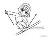 Dibujo la esquiadora - Colorear - Dibujos para colorear PERSONAJES FAMOSOS - DEPORTES: dibujos para colorear - Deportes de invierno