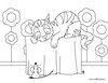 Dibujo de un gato con un rat�n - Colorear - Dibujos para colorear ANIMALES - Dibujos MASCOTAS para colorear - Dibujos GATOS para colorear - Dibujos para colorear GATITOS