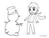 Dibujo mu�eco de nieve - Colorear - Dibujos para colorear PERSONAJES FAMOSOS - DEPORTES: dibujos para colorear - Deportes de invierno