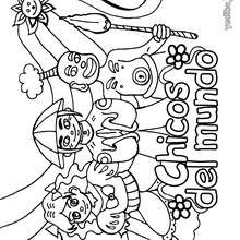Niños del Mundo - Dibujos para Colorear y Pintar - Dibujos para colorear los PAISES