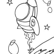 Dibujo nave espacial - Dibujos para Colorear y Pintar - Dibujos infantiles para colorear - Dibujos ESPACIO y EXTRATERRESTRES para colorear