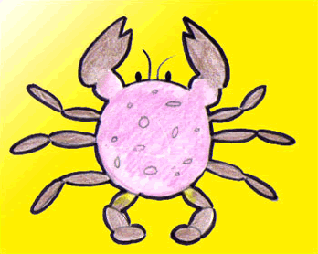 Dibuja un cangrejo - Dibujar Dibujos - Aprender cómo dibujar paso a paso - Dibujar dibujos ANIMALES - Dibujar los animales del mar