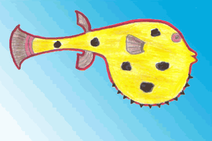 Dibuja un pez globo - Dibujar Dibujos - Aprender cómo dibujar paso a paso - Dibujar dibujos ANIMALES - Dibujar los animales del mar
