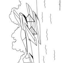 Dibujo de un avi�n hidroplano - Colorear - VEHICULOS: Dibujos para colorear - Dibujos de aviones y helic�pteros
