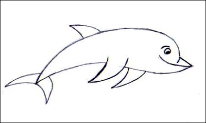 Dibuja otro delfín - Dibujar Dibujos - Aprender cómo dibujar paso a paso - Dibujar dibujos ANIMALES - Dibujar los animales del mar