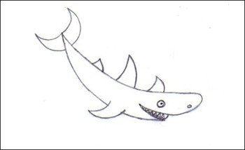Dibuja un tiburón - Dibujar Dibujos - Aprender cómo dibujar paso a paso - Dibujar dibujos ANIMALES - Dibujar los animales del mar