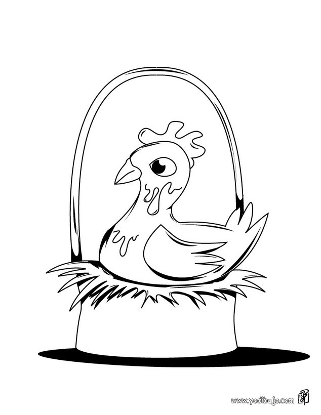 Dibujos para colorear gallina de los huevos de oro 