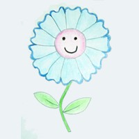 Aprender a dibujar dibujar una flor azul 