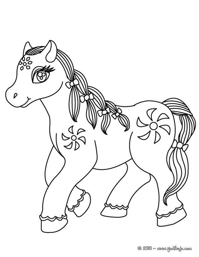 PONIS para colorear e imprimir - Dibujo PONI PEINADO