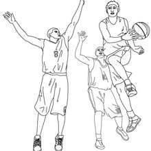 Dibujo de un jugador de baloncesto en acción - Dibujos para Colorear y Pintar - Dibujos para colorear DEPORTES - Dibujos de BALONCESTO para colorear - Dibujo de JUGADORES BALONCESTO para colorear