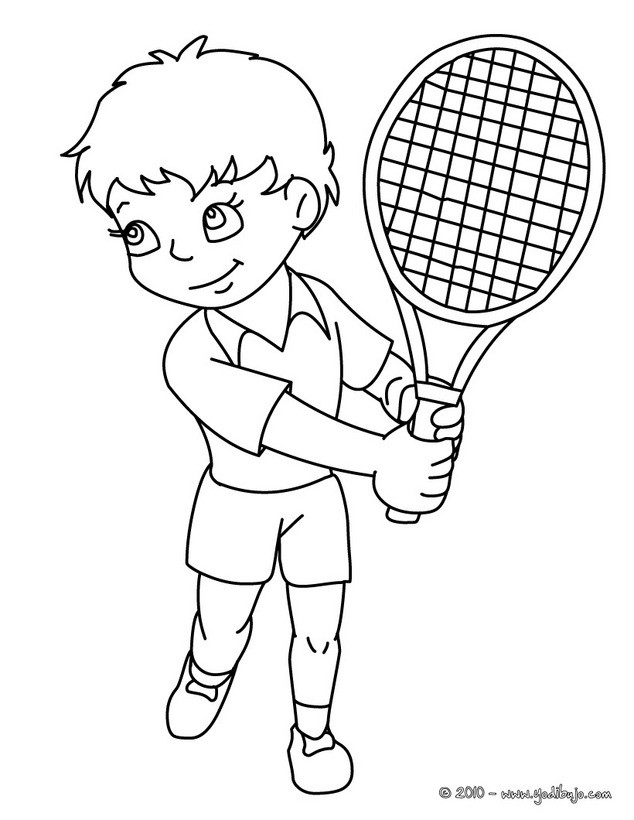 Muestra Moretón Matemáticas Dibujos para colorear un golpe de tenis - es.hellokids.com