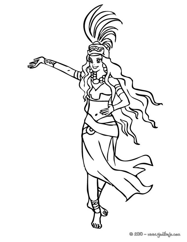 Dibujos para colorear princesa maya 