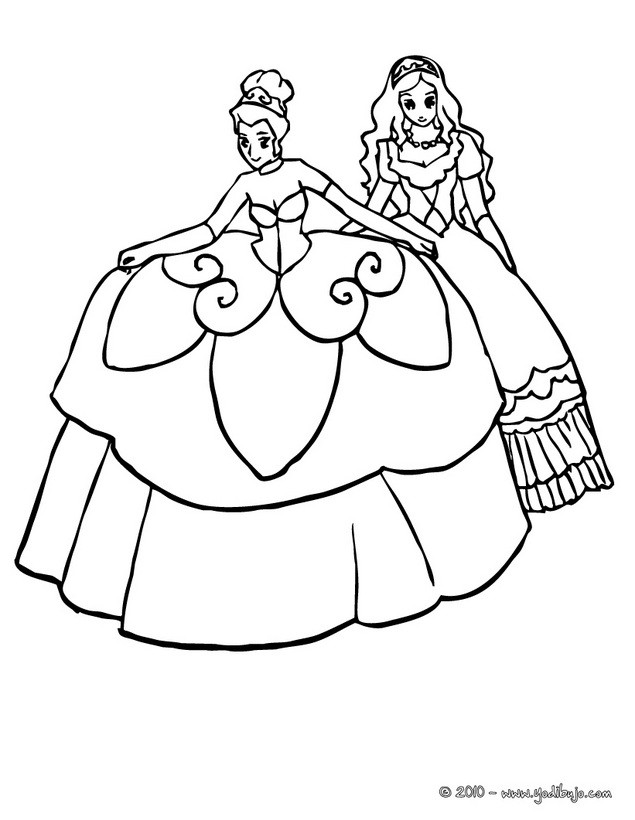 Villano Abuelo Mayor Dibujos para colorear hermosos vestidos de princesas - es.hellokids.com