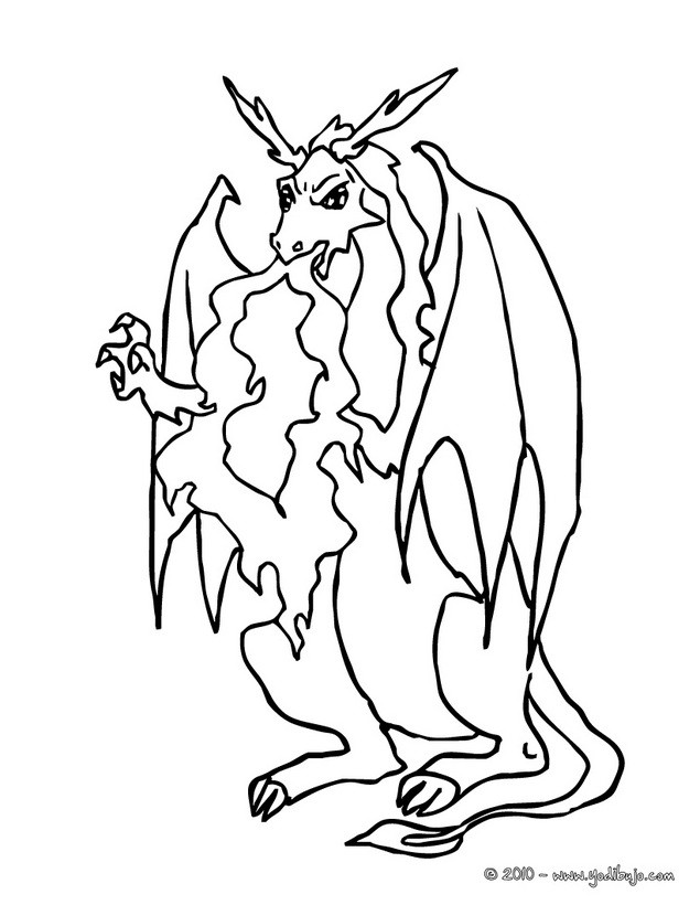 Dibujo de un dragon malo para colorear