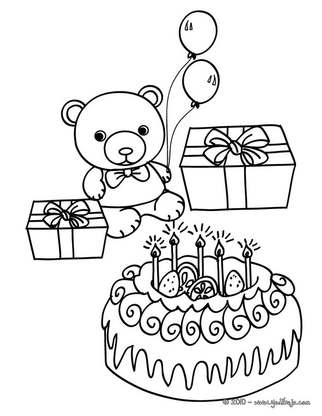  Dibujos para colorear tarta de cumpleaños