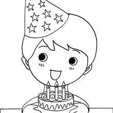 Dibujo de un niño soplando sus velas de cumple para colorar - Dibujos para Colorear y Pintar - Dibujos para colorear FIESTAS - Dibujos para colorear CUMPLEAÑOS - Dibujos CUMPLEAÑOS para colorear imprimir