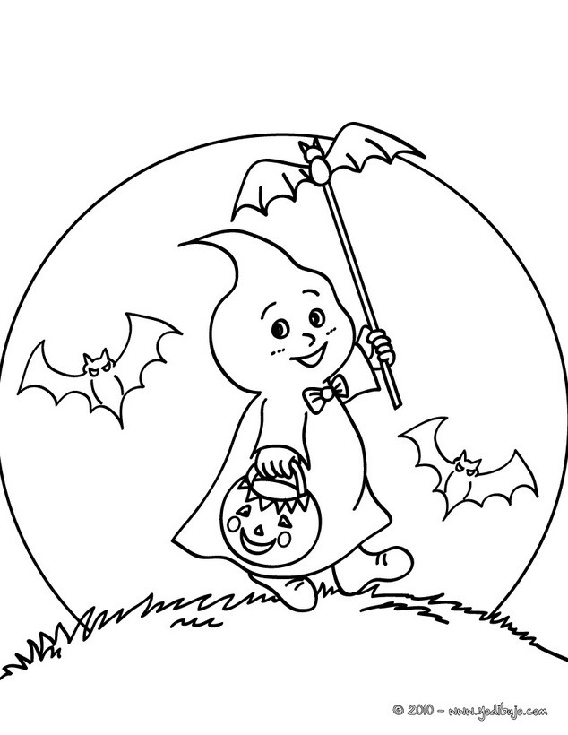  Dibujos para colorear fantasma de halloween al anochecer