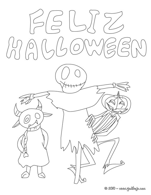 Dibujos para colorear cartel monstruos halloween 