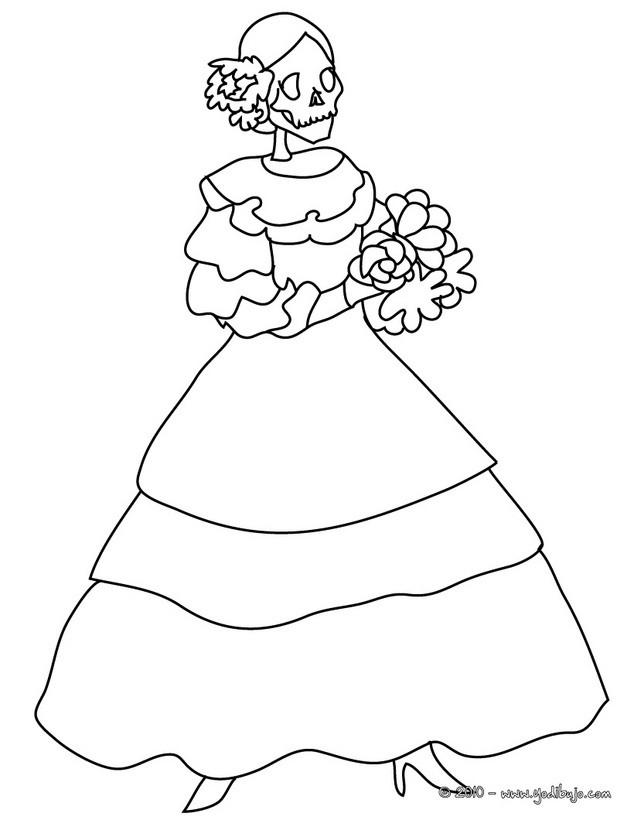 Dibujos para colorear la catrina el dia de los muertos