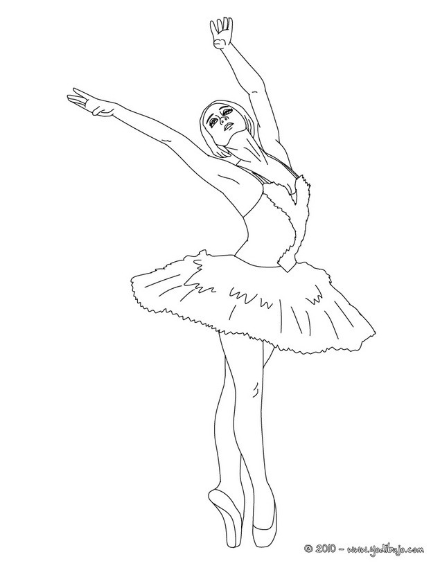 Dibujos para colorear una bailarina haciendo un arqueado 