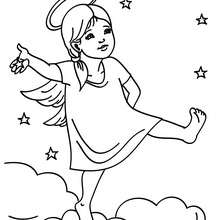 Dibujos Para Colorear Un Angel De Navidad Con Grandes Alas Es Hellokids Com