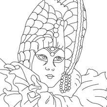Dibujo para colorear disfraz carnaval de venecia