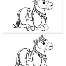 CABALLO SENTADO busca las 10 diferencias - Juegos divertidos - Juegos de DIFERENCIAS para niños - Juegos de buscar diferencias ANIMALES