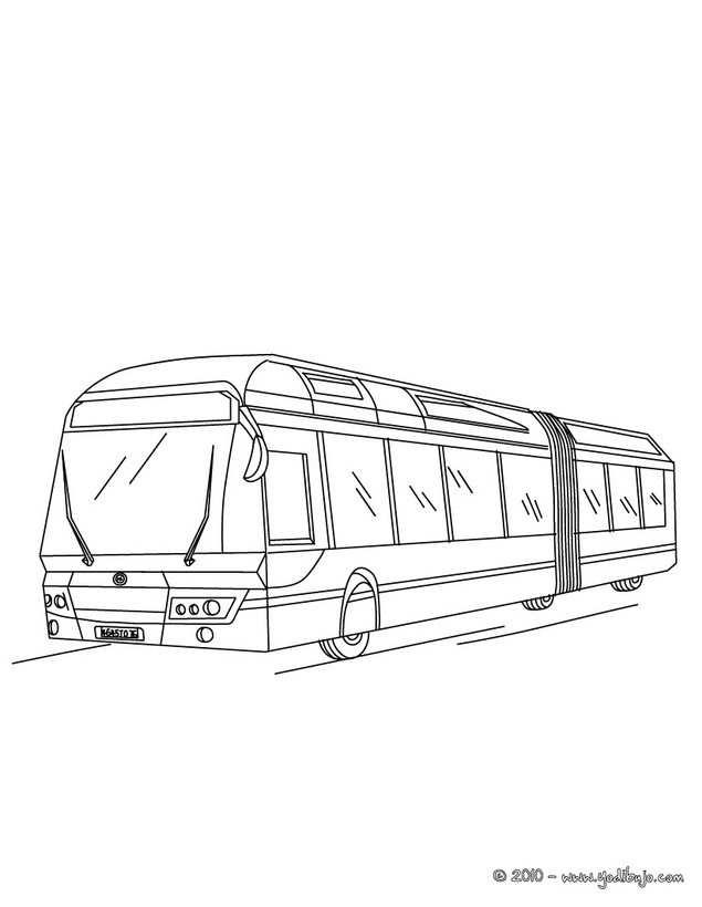 Dibujos para colorear autobus articulado Dibujos para colorear autobus articulado