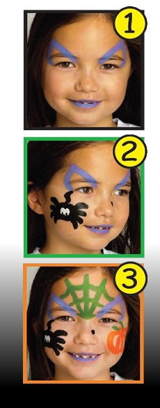 HALLOWEEN WITCH face painting with sticks for girls