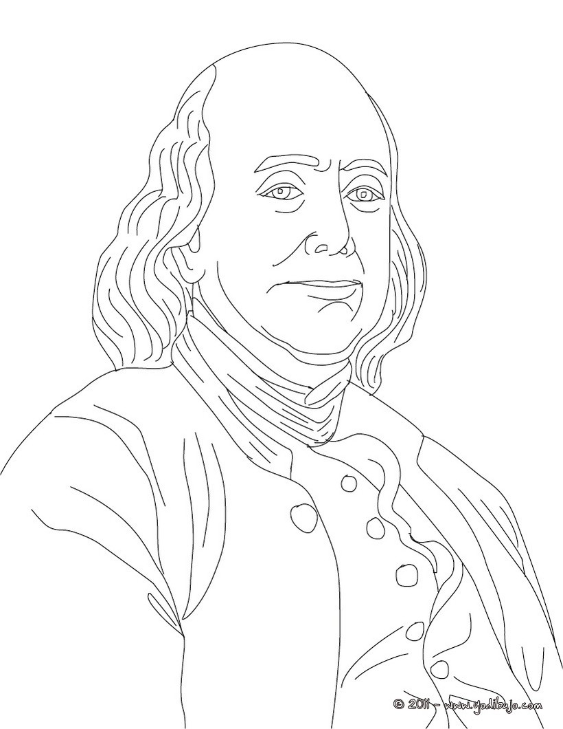 Dibujos para colorear benjamin franklin - es.hellokids.com