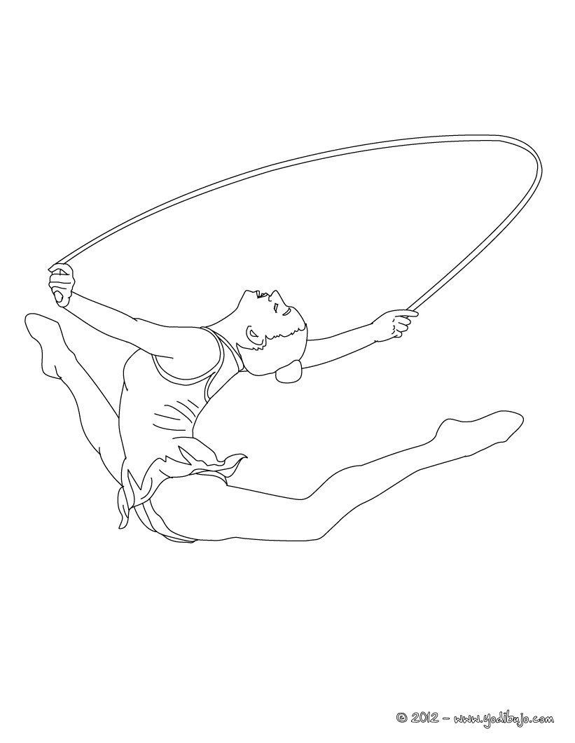 Dibujos para colorear gimnasia rítmica ejercicio de cuerda -  