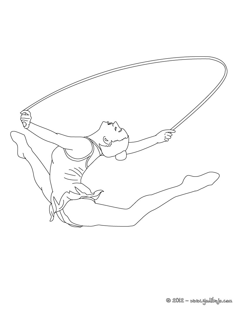 Dibujos para colorear gimnasia rítmica ejercicio de cuerda - es.hellokids.com