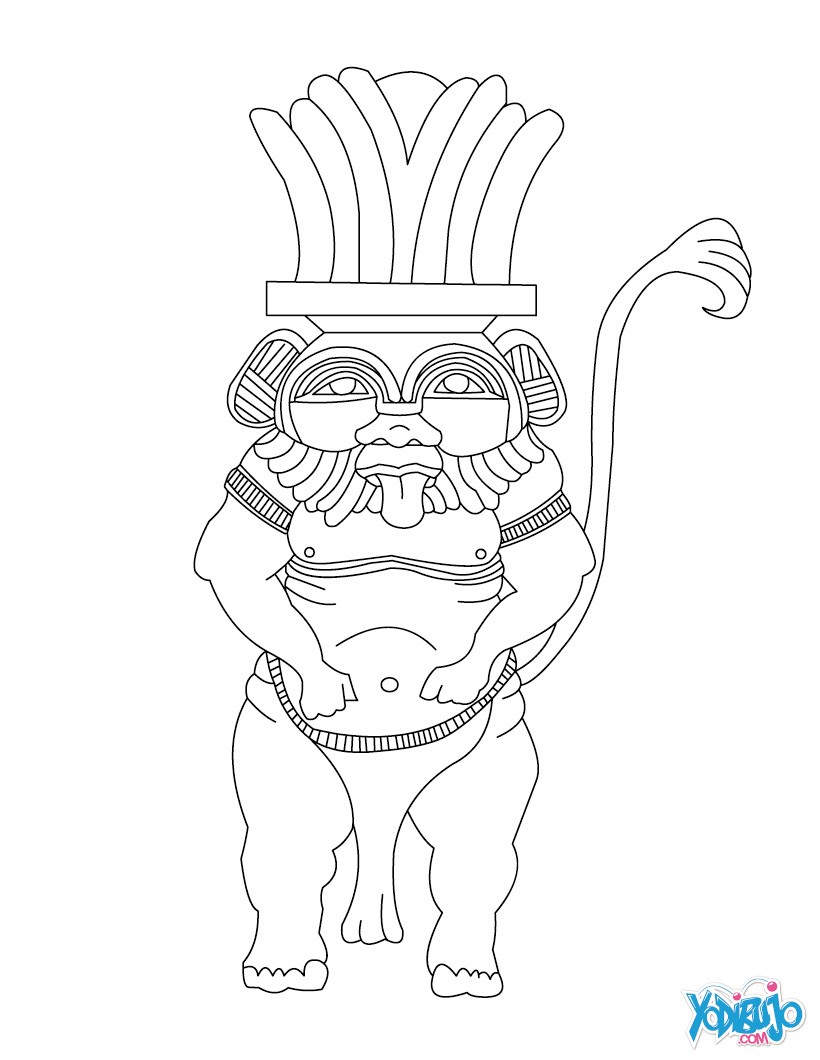 Dibujos para colorear dios bes egipto 