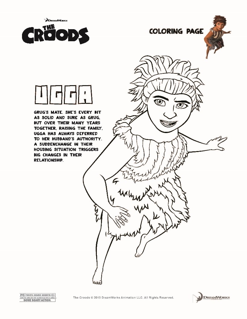 ... para colorear para niños - dibujos de los croods para colorear