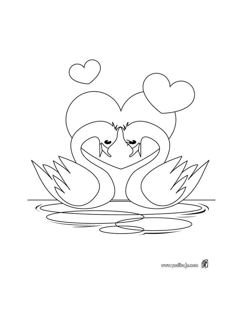 Dibujos Para Colorear Cisnes Amor Puro Eshellokidscom