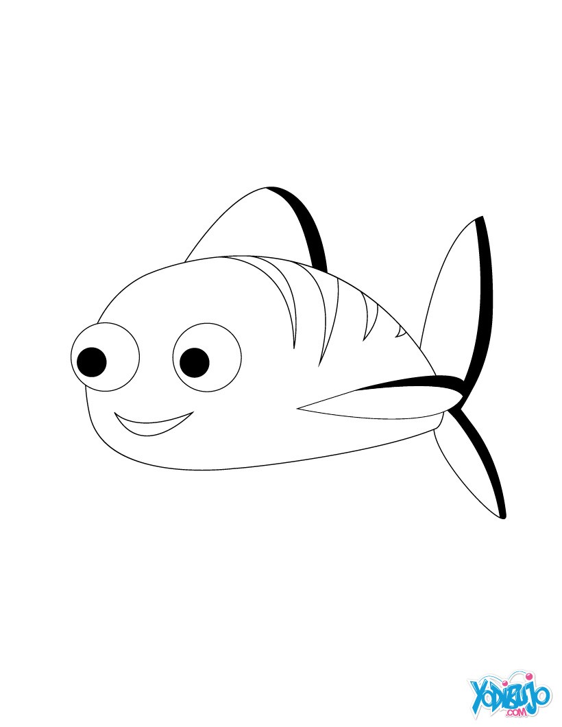 Dibujos para colorear pez en el agua 