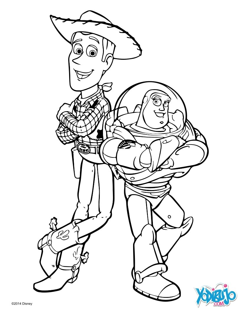 Dibujos Para Colorear Woody Y Buzz Lightyear Es Hellokids Com