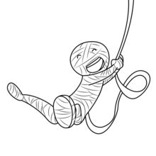 Dibujo para colorear : Momia feliz