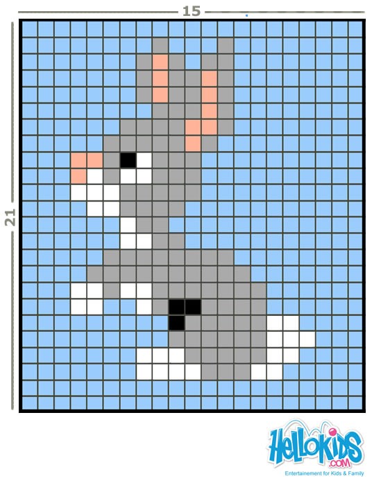 Manualidad infantil : Conejo de Pascua hecho con perlas para planchar