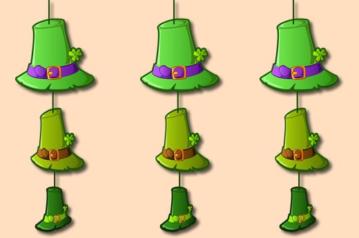 Manualidad infantil: Leprechaun sombreros cuerdas decoraciones