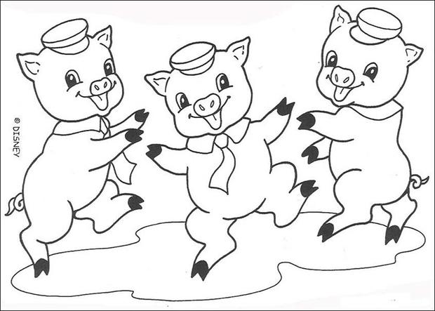  Dibujos para colorear los cerditos bailando