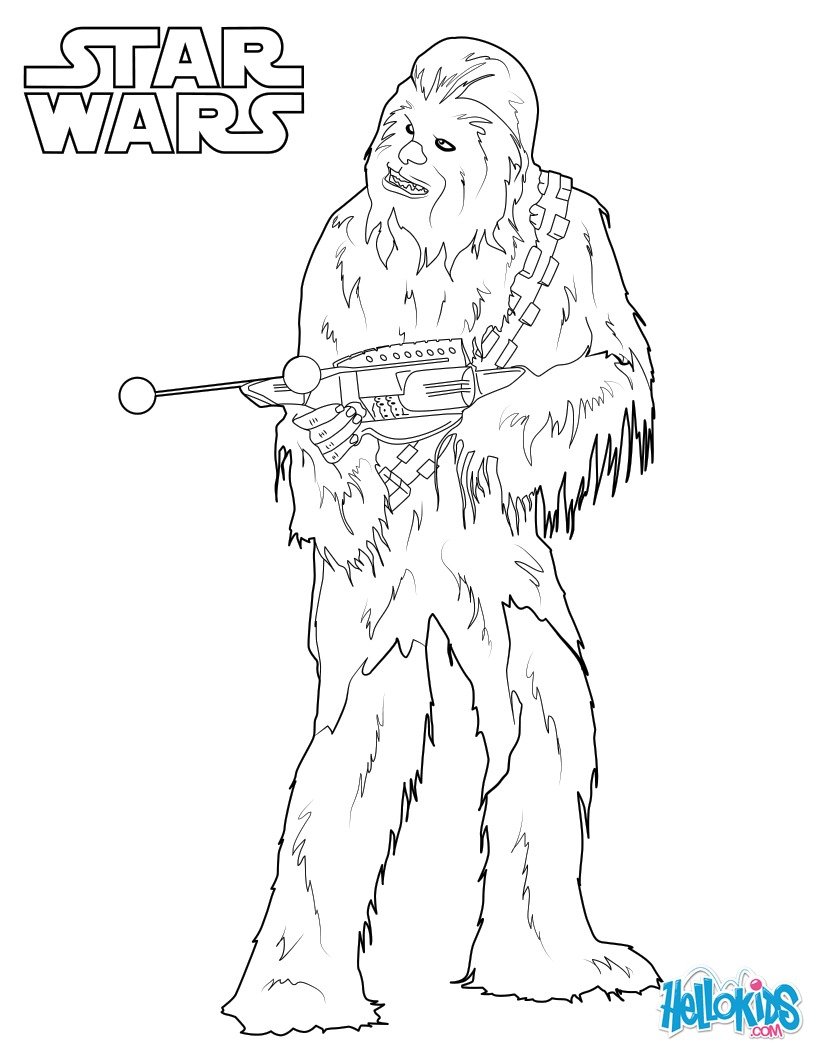 Dibujos para colorear chewbacca episodio 7