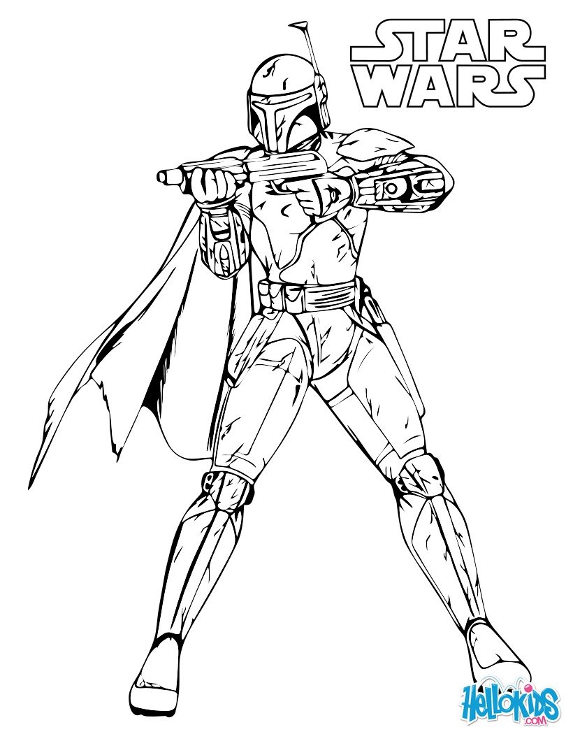 Dibujos para colorear boba fett - es.hellokids.com