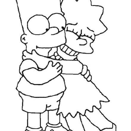 Dibujos Para Colorear Dibujo Para Colorear De Lisa Y Bart Simpson Pdmrea