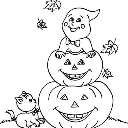 Dibujos de Calabaza para colorear - 39 calabazas Jack O'Lantern de