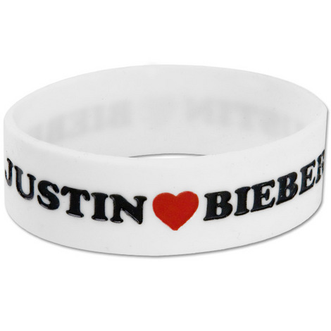 Justin Bieber Heart Rubber Bracelet