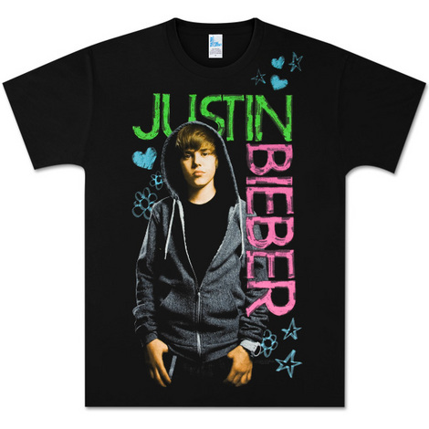 Justin Bieber Black Felt Pen Logo T-Shirt